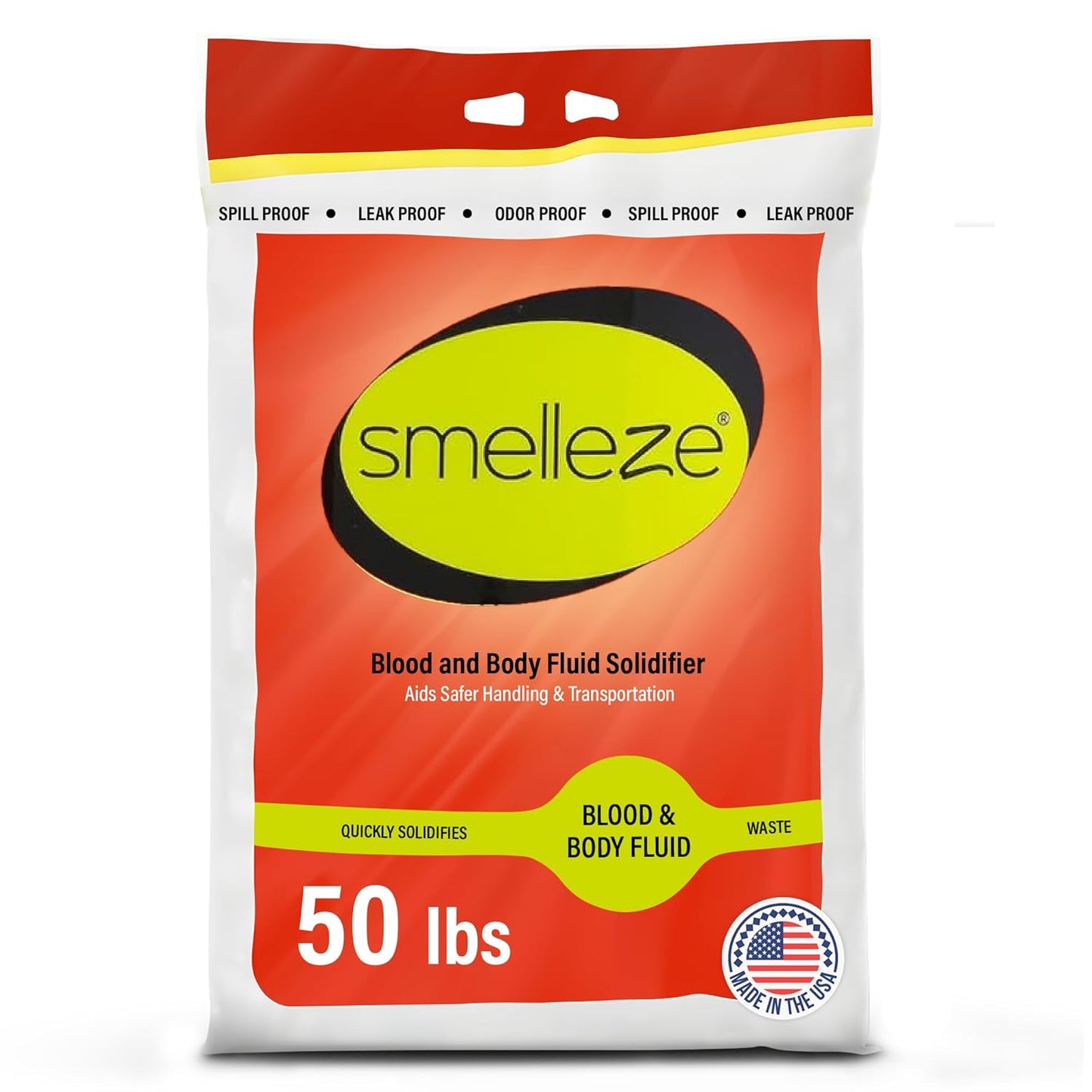 SMELLEZE Vomit Clean Up Powder & Blood Body Fluid Super Absorbent Solidifier Deodorizer: 2 lb. Instantly Absorb & Solidify Urine, Blood & Bio Waste for Medical, Tattoo & Pet Mess Cleanup