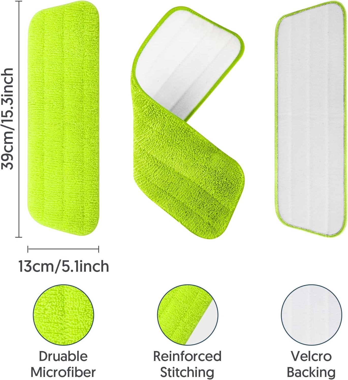 7 Count Reusable Microfiber Mop Pads for Swiffer PowerMop - MEXERRIS Microfiber Wet Pads Refills PowerMop Pads Machine Washable Hard Wood Floor Mop Pads Replacement for 13''-15'' Spray Wet Mops