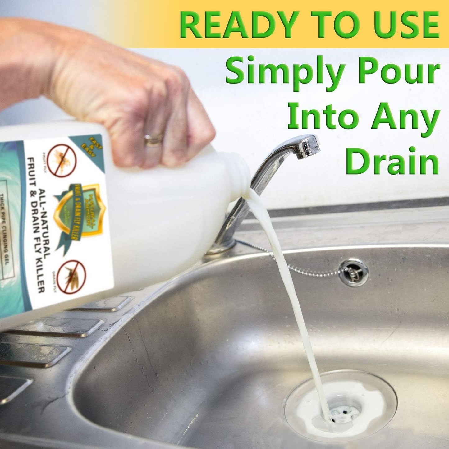 Fruit Fly & Drain Fly Killer - Commercial Gel Treatment – Eliminates Fly & Gnat Infestations - 1 Gallon