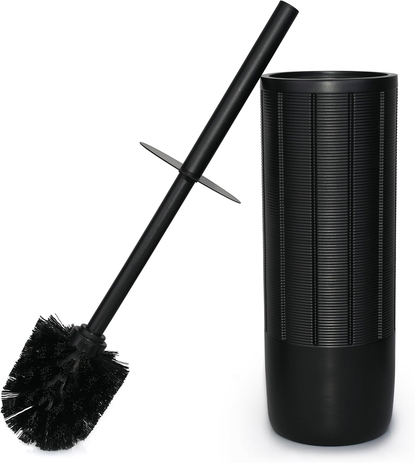 White Floral Branches Design Resin Toilet Bowl Brush and Holder Set, Elegant Bathroom Cleaning Tool with Durable Bristles, Compact and Functional