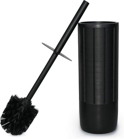 White Floral Branches Design Resin Toilet Bowl Brush and Holder Set, Elegant Bathroom Cleaning Tool with Durable Bristles, Compact and Functional