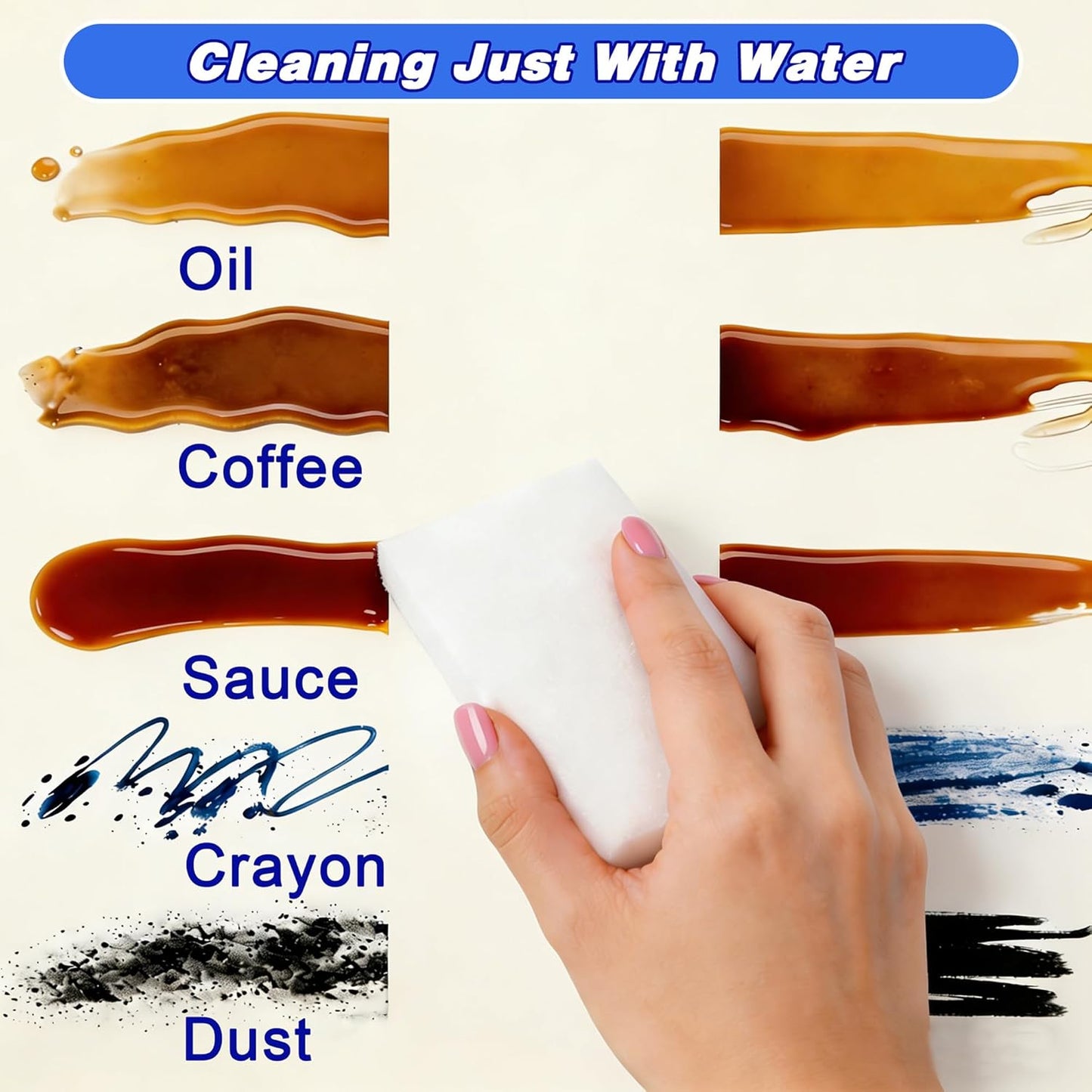 100 Pack Magic Cleaning Sponge Erasers, Non-Scratch Melamine Sponge Bulk Multi-Surface Cleaner Melamine Foam Cleaning Scrubber Pad Sponges for Household Wall Shoes Bathtub Door Shower Bathroom Kitchen