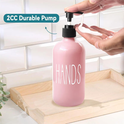 COHOSEGE Glass Soap Dispenser Set 2 Pack,Contains Hand and Dish Soap Dispenser.Premium 16 Oz Black Kitchen Soap Dispenser Set for Kitchen Sink and Farmhouse Decor