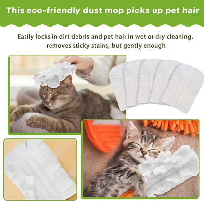 Zubebe 12 Pcs Duster Refill Reusable Fleece Duster Refills Feather Flat Dusters Multi Surface Washable Cleaning Pads Tools for Home, Blinds, Car, Pet, Furniture, Fans (Dark Color)