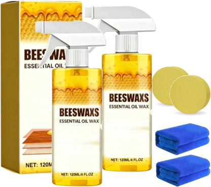 Beeswax Wood Polish Spray, 120ml Beeswax Furniture Polish Spray, Bees Wax Furniture Polish and Cleaner for Wood Floors Furniture and Wooden Cabinet (1pc)