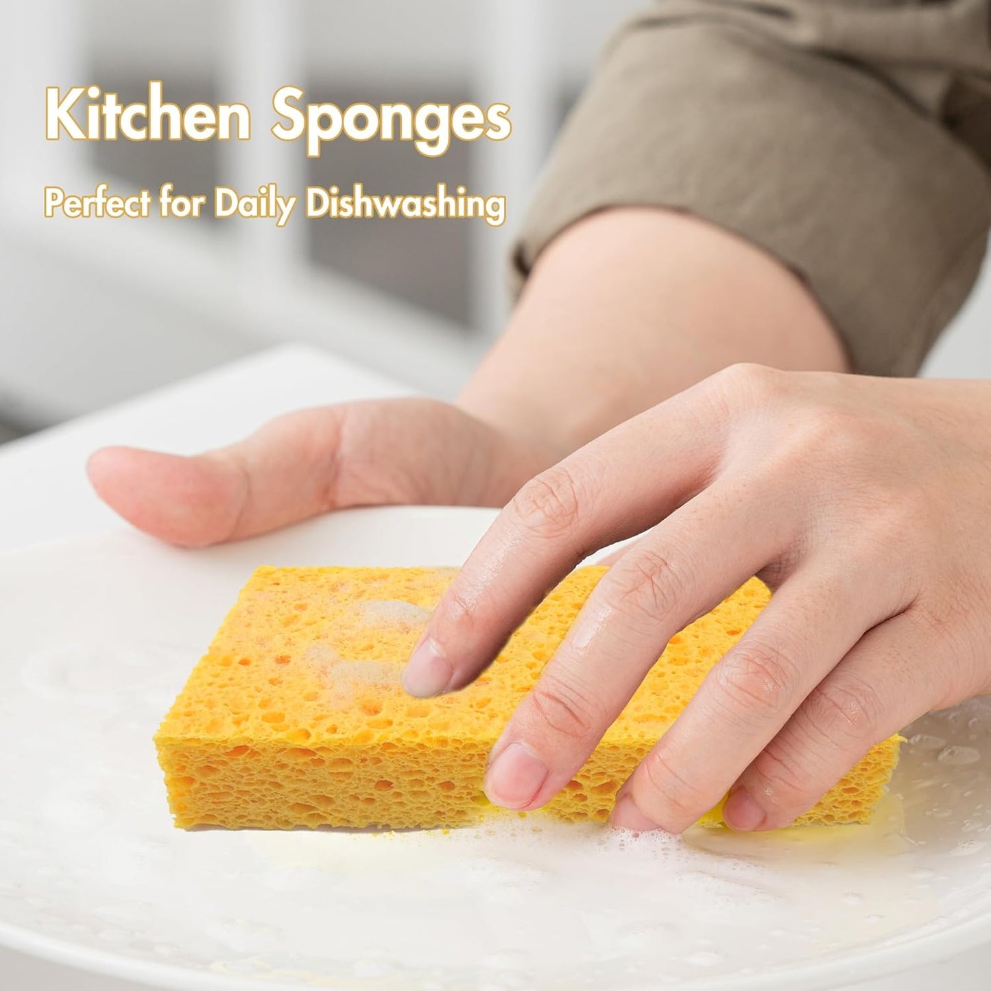 6 x 3.6 x 0.9 Inch JK SP-T22 Large Sponge, Kitchen Sponges, Handy Sponges, Cellulose Sponges, Dish Washing Sponge, Natural Sponge, Car Washing Sponge, Eco Friendly Sponge
