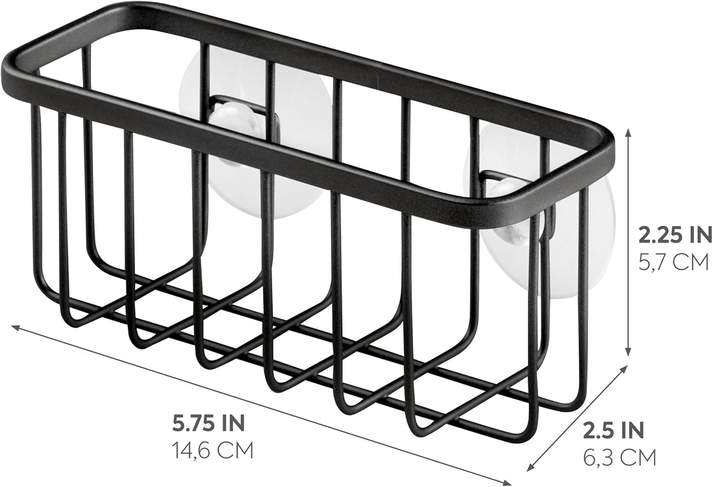 iDesign Stainless Steel Suction Sponge Holder, Kitchen Sink Sponge Caddy Organizer, 2-Pack, Polished
