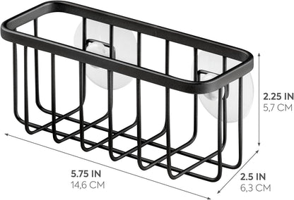 iDesign Stainless Steel Suction Sponge Holder, Kitchen Sink Sponge Caddy Organizer, 2-Pack, Polished