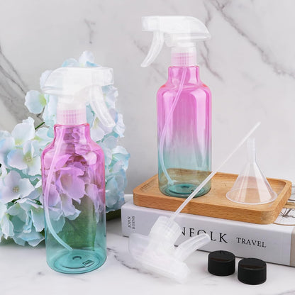 Plastic Spray Bottles Empty Spray Bottle 16.9oz/500ml 2 Pack Heavy Duty Spraying Bottles Mist/Stream Water Bottle for Cleaning Solutions, Essential Oils, Hair (Clear)