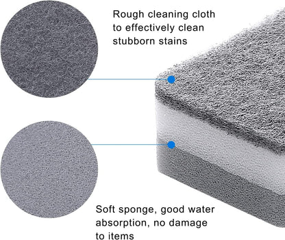 Individually Wrapped Sponges 20 Pack Kitchen Dishwashing Sponge Bulk, Non Scratch Dishes Scouring Pad Dishcloth, Odor-Free Sponge Wipes for Household Cleaning Dishes Travel Apartments - Grey
