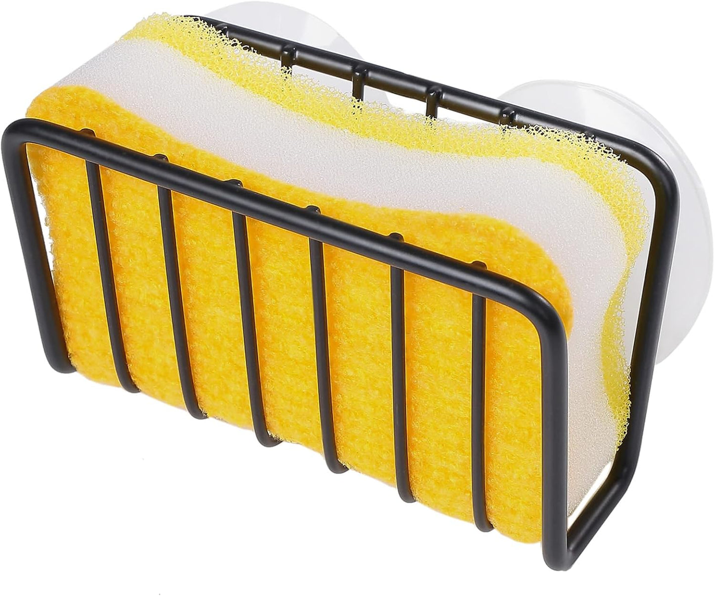 Toplife Sponge Holder for Kitchen Sink, Stainless Steel Suction Cup Sponge Caddy - Silver