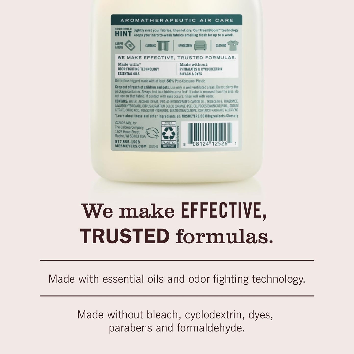 MRS. MEYER'S CLEAN DAY Fabric Freshener, Compassion Flower Scent, 20 Ounce Bottle
