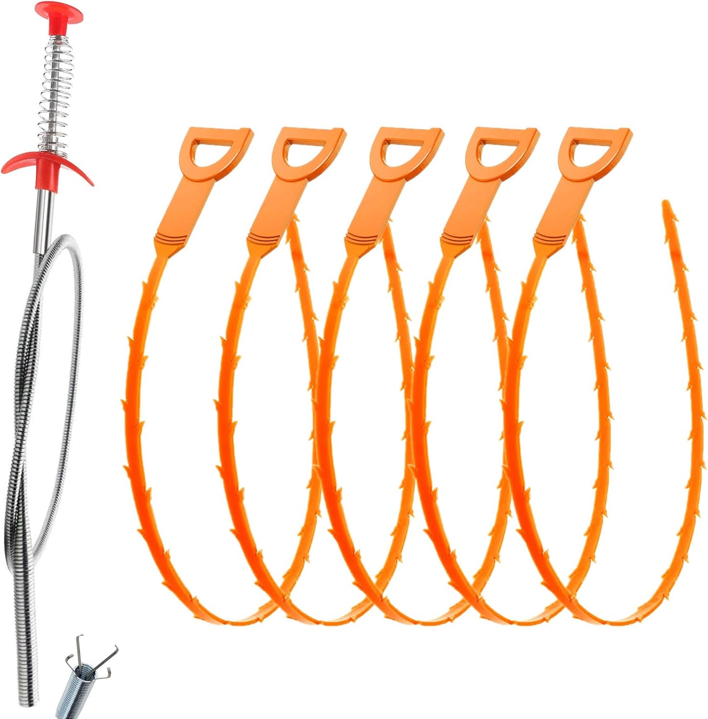 Drain Clog Remover Snake Tool for Hair and Debris, Unclog Toilet, Sink, Shower, Bathtub, Sewer
