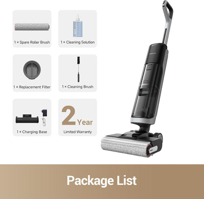 dreame H14 Cordless Vacuum Mop, 180° Lie-Flat Wet Dry Vacuum cleaner, 140°F Brush Washing, Fast Hot Air Drying in 5Mins, Smart Hard Floor Cleaner Machine with Powerful Suction, Great for Sticky Messes