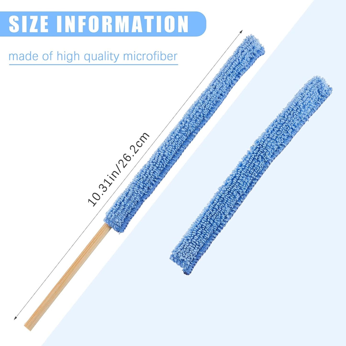 Honeydak 6 Pieces Microfiber Detail Duster Sticks Mini Duster Crevice Cleaning Tool Car Air Vent Cleaner Fan Cleaning Brush for Home Air Vent Window The Smallest Spaces