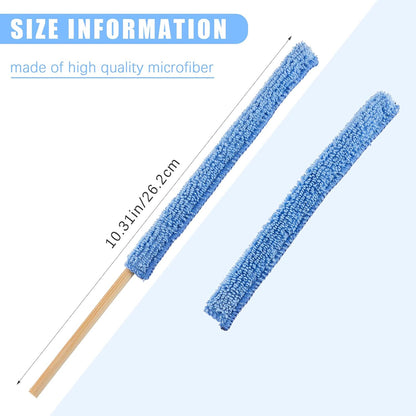 Honeydak 6 Pieces Microfiber Detail Duster Sticks Mini Duster Crevice Cleaning Tool Car Air Vent Cleaner Fan Cleaning Brush for Home Air Vent Window The Smallest Spaces