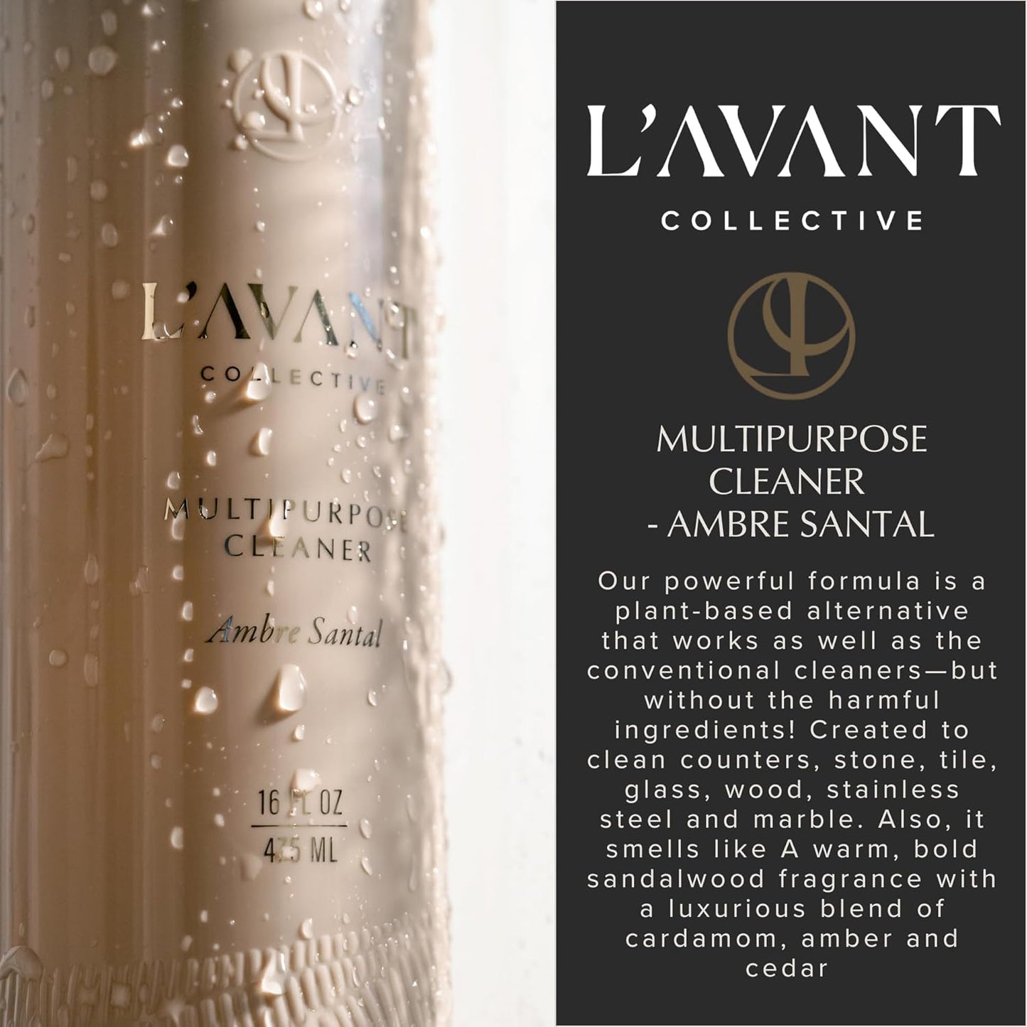 L'AVANT Collective Multipurpose Surface Cleaner | Provides a Powerful Clean to Remove Grease & Grime | Fresh Linen Scent (16 Fl oz)
