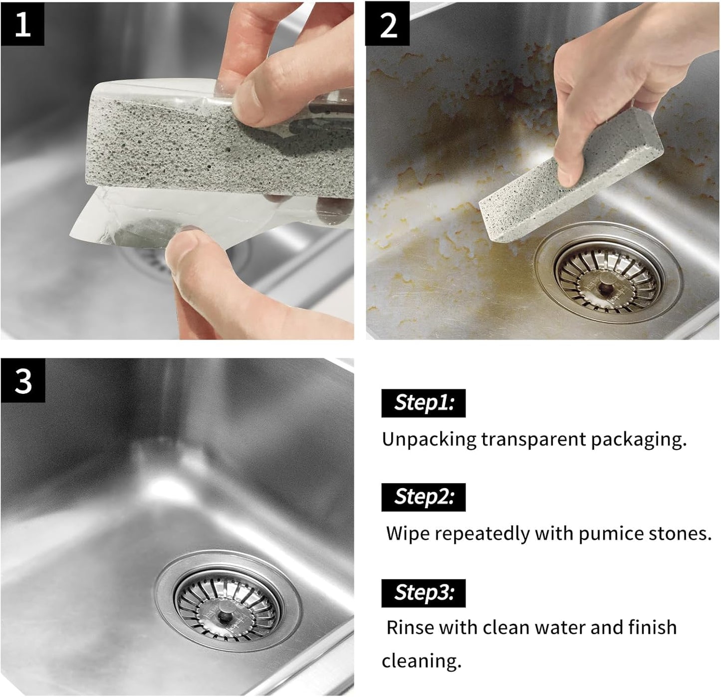 10 Pack Pumice Stone for Cleaning, Pumice Stone for Toilet Cleaning Bowl Stick, Heavy Duty Strong Pumice Cleaning Bar for Bathtubs, Kitchen Sink, Grill, Household (5.9 x 1.4 x 0.9 Inches)