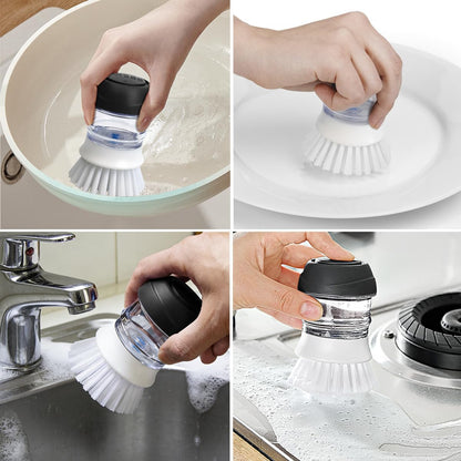 CELOX Dish Scrubber with Handle Kitchen Scrub Brushes for Cleaning Sink, Pot