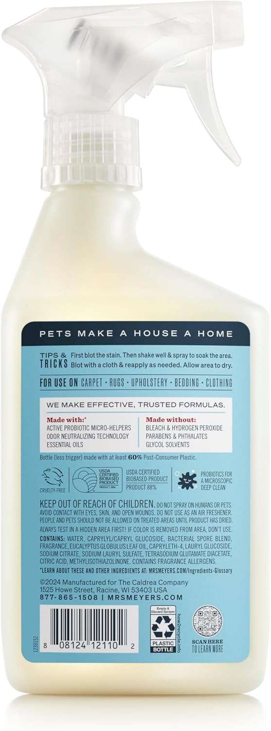 Mrs. MEYER'S CLEAN DAY Pet Stain & Odor Fighter, Orange Blossom Scent, 16oz