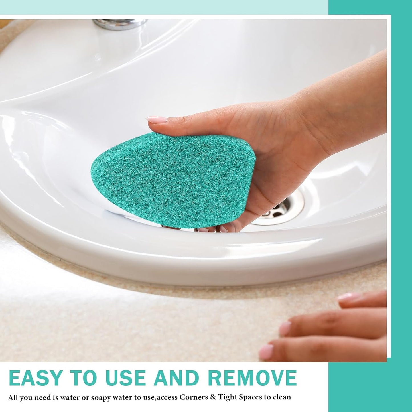 Baderke 4 Pcs Tub Tile Scrubber Cleaning Brush Pads (Without Handle) Brush Non-Scratch Scouring Pads for Shower Bathroom Buildup Toilet Wall Floor (Orange)