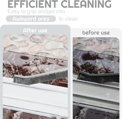 Crevice Cleaning Brush Bathroom Tile Groove Gap Cleaning Brush Premium Crevice Cleaning Tool Aluminum Support with 15° Angled Head-Grout Thin Brush,Kitchen & Bathroom Tool (5PCS)