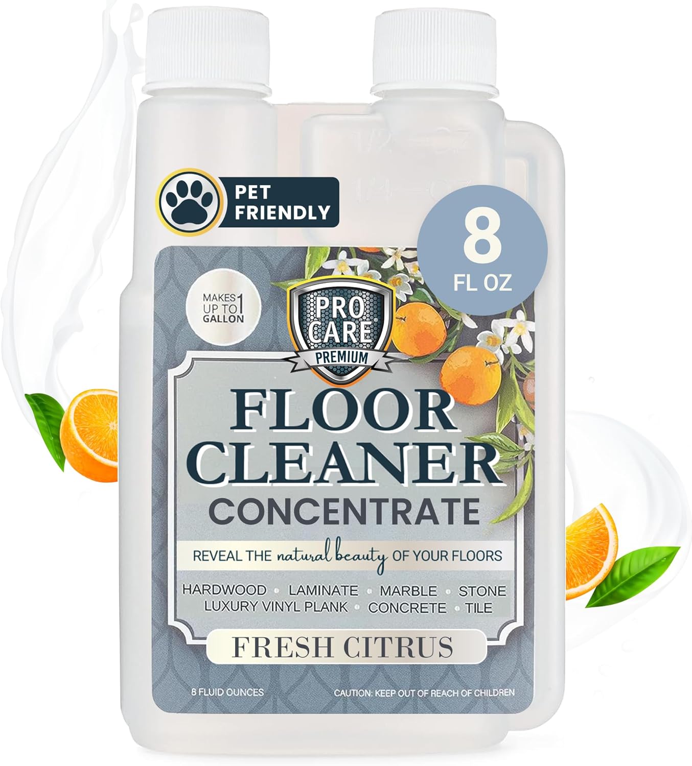 ProCare Floor Cleaner (Made in USA) | Tile, Stone, Laminate, Vinyl & Natural Wood Floor Cleaner for Mopping, Household Supplies, Cleaning Solution with Citrus Aroma - 1 Gal (128 Fl Oz)