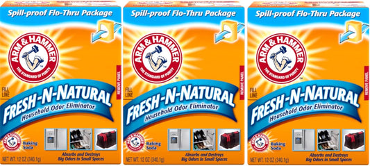 Arm & Hammer Baking Soda Fresh-n-Natural Odor Eliminator, 12 oz (Pack of 3)