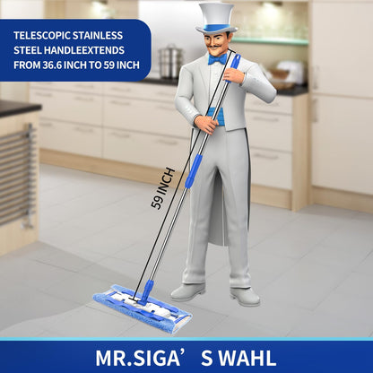 MR.SIGA Professional Microfiber Mop Refills, Pack of 3, Size: 42cm X 23cm