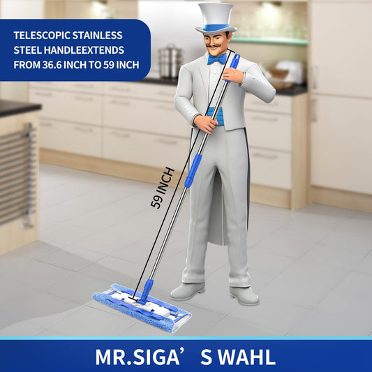 MR.SIGA Professional Microfiber Mop Refills, Pack of 3, Size: 42cm X 23cm