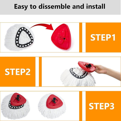 5-Pack Spin Mop Replacement Heads, 100% Microfiber Spin Mop Refills Heads for Easy Wring, 360°Micro Replacement Mop Head for Easy House Cleaning Floor Mopping - (White)