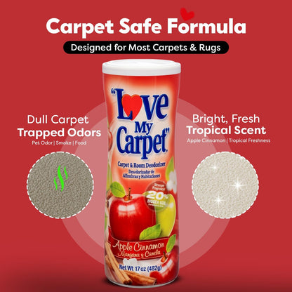 6 Love My Carpet | Carpet Deodorizer & Freshener Powder | 17 oz Pet Odor Eliminator for Strong Odor & Pet Urine | FRESH LINEN | Safe for Homes with Pets