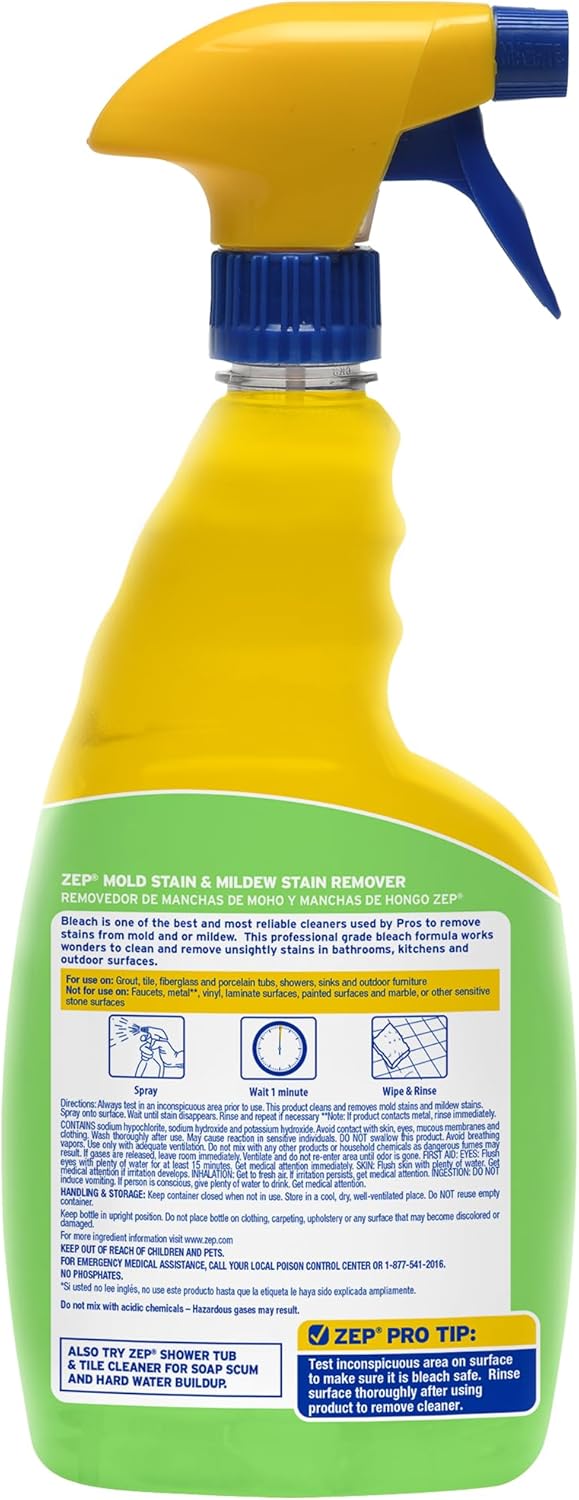 Commercial Mold Stain & Mildew Stain Remover, Quart Bottle, 12 Bt/Case