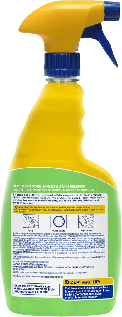 Commercial Mold Stain & Mildew Stain Remover, Quart Bottle, 12 Bt/Case