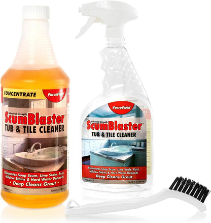 ForceField ScumBlaster: Soap Scum Remover, Tile and Grout Cleaner, Hard Water Stains and Rust, Industrial Strength