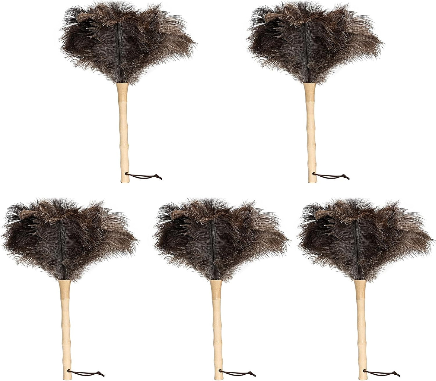 Retractable Ostrich Feather Duster for Cleaning, Fluffy and Natural Feather Duster with Retractable Handle， Reusable Eco-Friendly Handheld Cleaning Supplies (15 inch)
