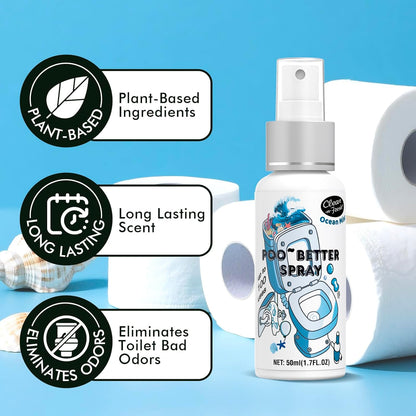 Clean-n-Fresh Toilet Spray, Variety Pack of 3 - Citrus/Lavender/Hibiscus, Bathroom & Toilet Odor Elimination, Travel Size 1.7 Fl Oz Each, Total 5.1 Fl Oz
