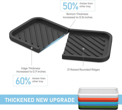 EG-SIPRO Silicone Sponge Holder, Kitchen Sink Organizer Tray, Sponge Caddy for Bathroom Counter, Dish Soap Holder, Scouring Pad