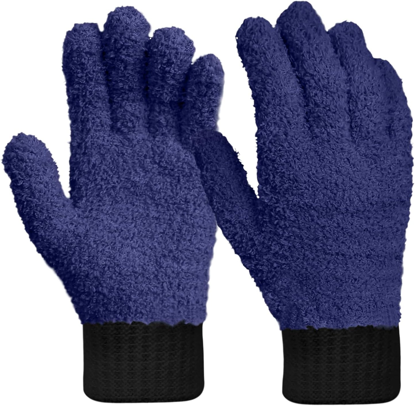 MIG4U Microfiber Dusting Gloves House Cleaning Glove for Blinds, Windows, Shutters, Furniture, and Car, Reusable Lint-Free Pink 1 Pair S/M