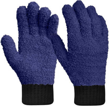 MIG4U Microfiber Dusting Gloves House Cleaning Glove for Blinds, Windows, Shutters, Furniture, and Car, Reusable Lint-Free Pink 1 Pair S/M