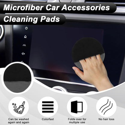 Car Screen Cleaner, 4.1''×4.1'' Microfiber Dashboard Wipes, Square Microfiber Cloth, Car Display Wipes,Vehicle Screen Cleaner Tool universal for Car Dashboard Car Display Car Interior Tools (Black)