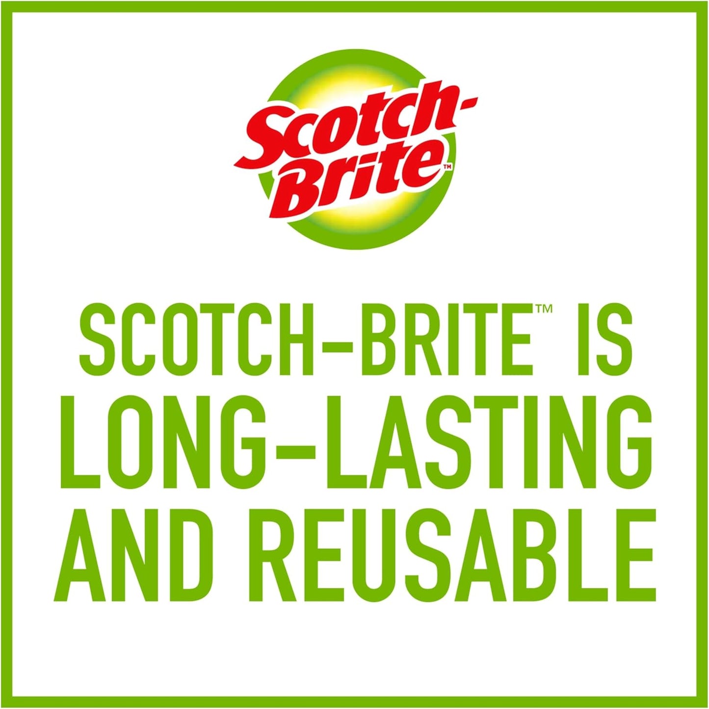 Scotch-Brite Dobie Non-Scratch All-Purpose Scrub Pads, 12 Total Pads (6 Packs of 2), Reusable Scouring Sponges for Kitchen & Bathroom, Safe on Non-Stick Cookware, Yellow