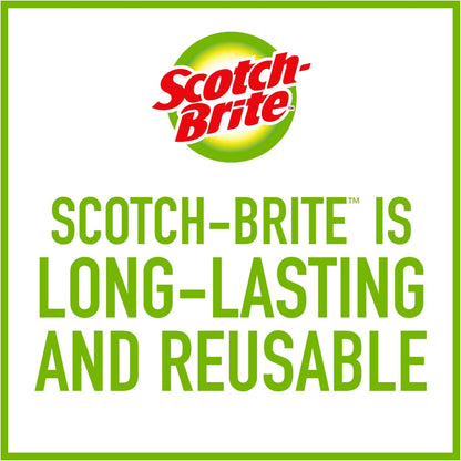 Scotch-Brite Dobie Non-Scratch All-Purpose Scrub Pads, 12 Total Pads (6 Packs of 2), Reusable Scouring Sponges for Kitchen & Bathroom, Safe on Non-Stick Cookware, Yellow