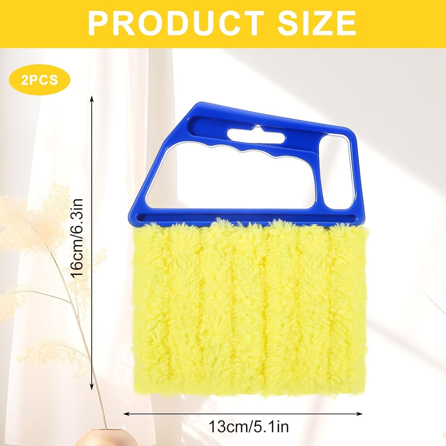 JIEYAO 2PCS Blind Cleaner Tools, Microfiber Window Blind Duster Washable 7-Finger Blind Cleaner Tool Duster for Window Blinds Air Vents Fans Venetian Shades Dust Dirt