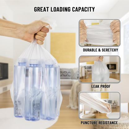 220Counts Small Trash Bags 4 Gallon, Flexible & Durable Small Garbage Bags, Unscented & Easy Tearing 4 Gallon Trash Bag for Kitchen, Bathroom, Bedroom, Office, Transparent,0.3Mil