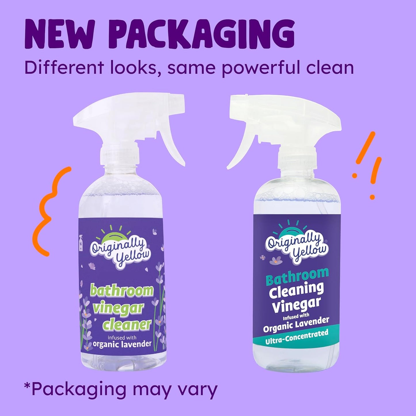 Originally Yellow Plant-Based Kitchen Cleaner | Powered by Natural Vinegar & Infused with Organic Lemon | Multipurpose Kitchen Counter Cleaner Works on Tile, Wood, Granite, & Marble, 16 Fl Oz (3-Pack)