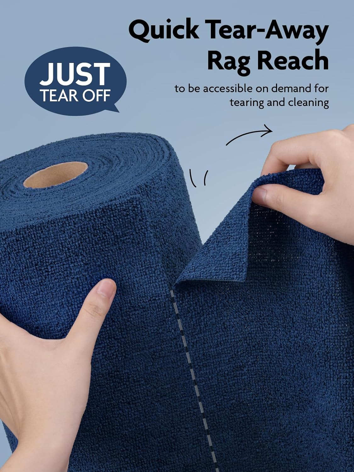 Fantasticlean Microfiber Cleaning Cloth Roll -75 Pack, Tear Away Microfiber Towels, 12" x 12", Reusable, Washable, Scratch Free, Ultra Absorbent Dishcloth for All-Around Cleaning Supplies (White)