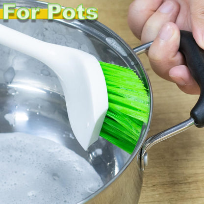 3 Pack Dish Brush,Dish Scrub Brush, Kitchen Scrub Brush for Cleaning Dishes, Double Sided Bristles Scrubber Cleaner for Dishes,Sink,Pots,Pans,Bathroom Shower,Tile,Tubs