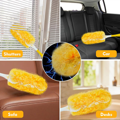 Duster Refill Compatible with Swiffer Duster, Heavy Duty Duster Refills Kit for Cleaning Dusting, Multi Surface 360 Feather Duster, 20 Count Disposable Refills with 1 Handle