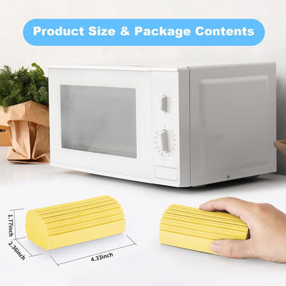 2-Pack Damp Duster Sponge for Clean, Magic Sponge Eraser Baseboard Cleaner Tool, Dusters for Cleaning Blinds, Glass, Vents, Railings, Mirrors,Window Track Grooves and Faucets